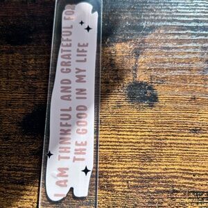 Inspirational Bookmark with Pink Text